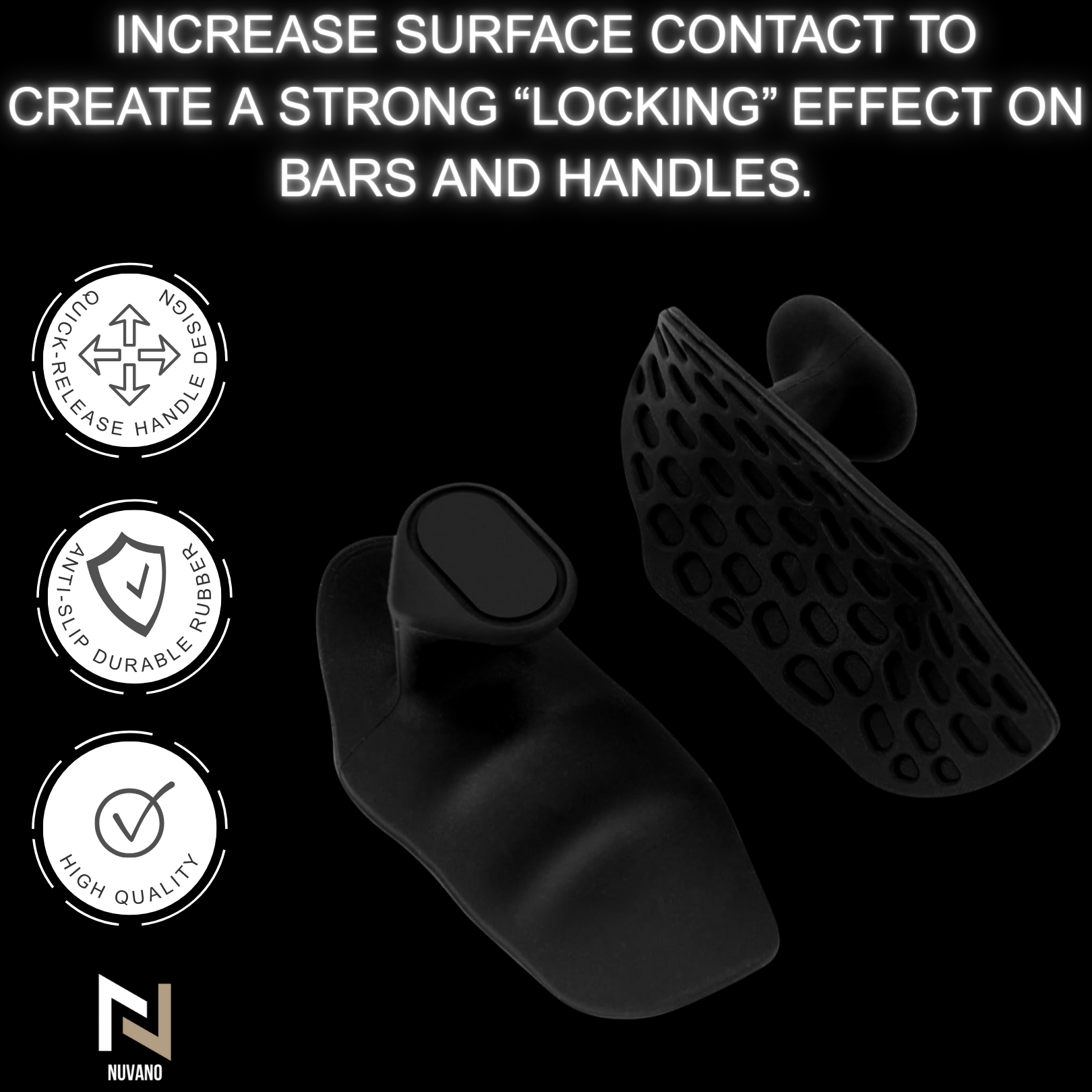 Nuvano Original Anti-Slip Gym Hand Grips (Left & Right Pair)