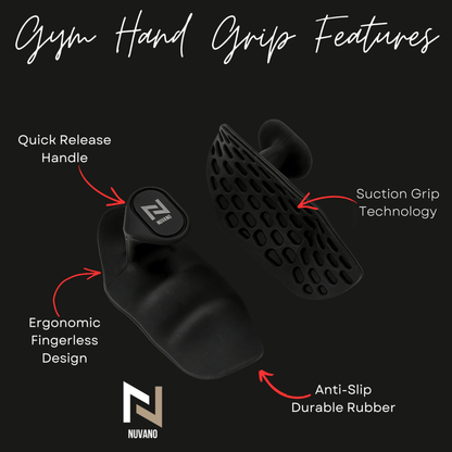 Nuvano Anti-Slip Gym Hand Grips (Left & Right Pair)