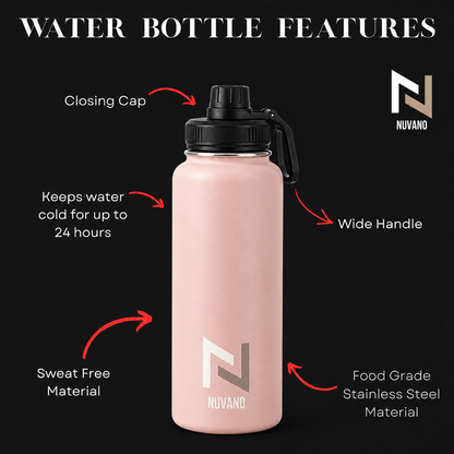 Nuvano Insulated 900ml Stainless Steel Water Bottle
