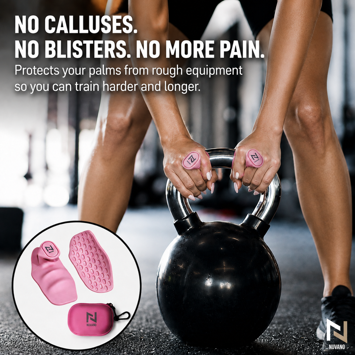 Nuvano Anti-Slip Gym Hand Grips (Left & Right Pair)