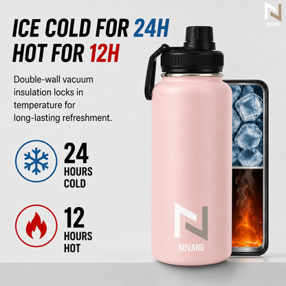 Nuvano Insulated 900ml Stainless Steel Water Bottle