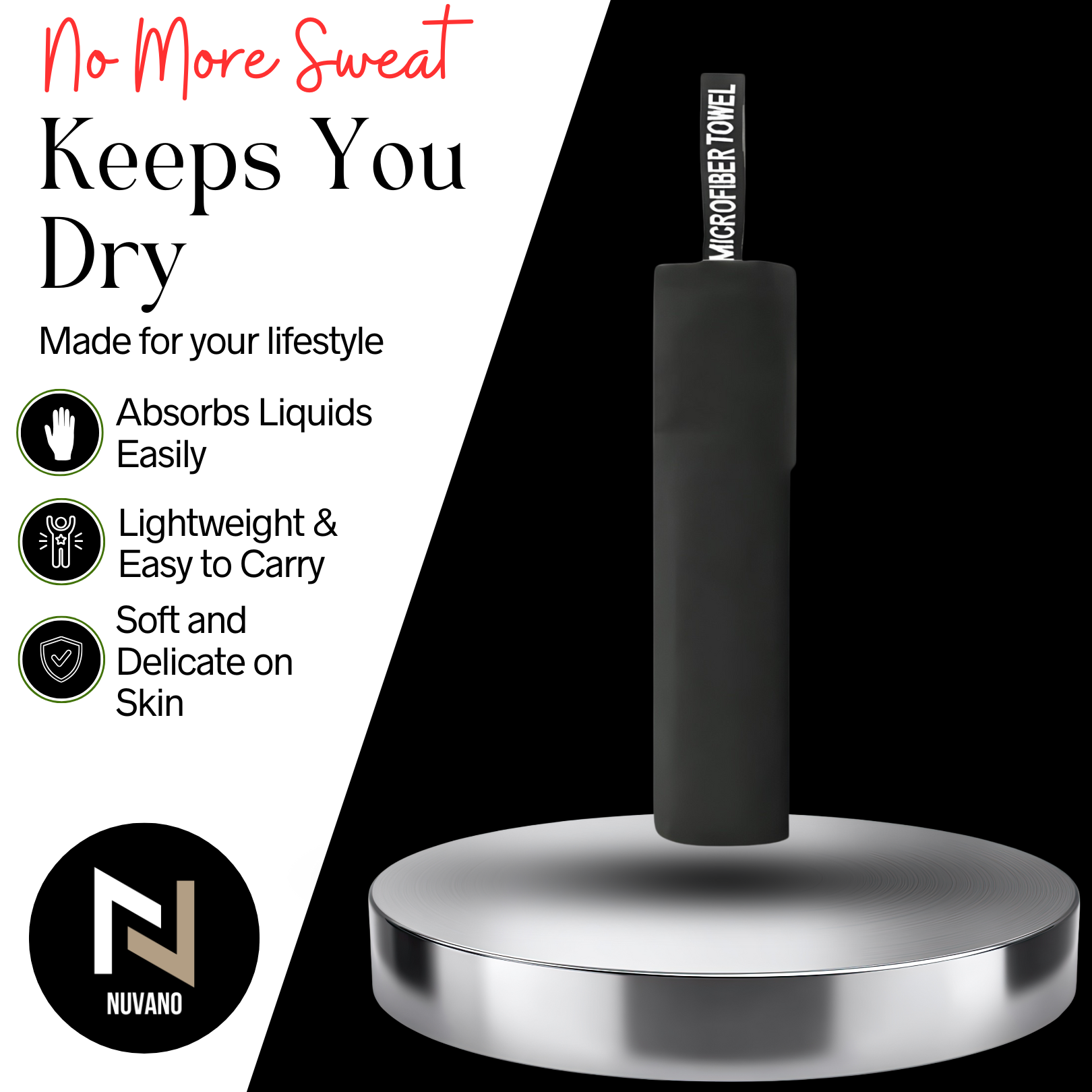 Nuvano 40x80cm Microfiber Gym Towel - Pack of 3