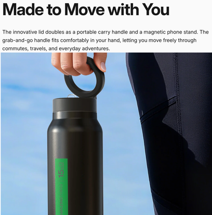 AMAZINGTHING 800ml Insulated Stainless Steel Water Bottle with MagSafe Phone Holder
