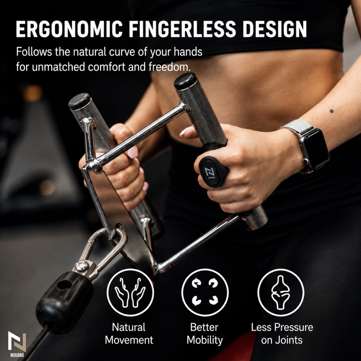 Nuvano Anti-Slip Gym Hand Grips (Left & Right Pair)