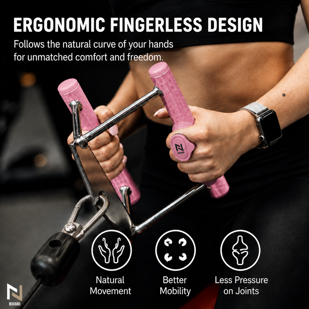 Nuvano Anti-Slip Gym Hand Grips (Left & Right Pair)