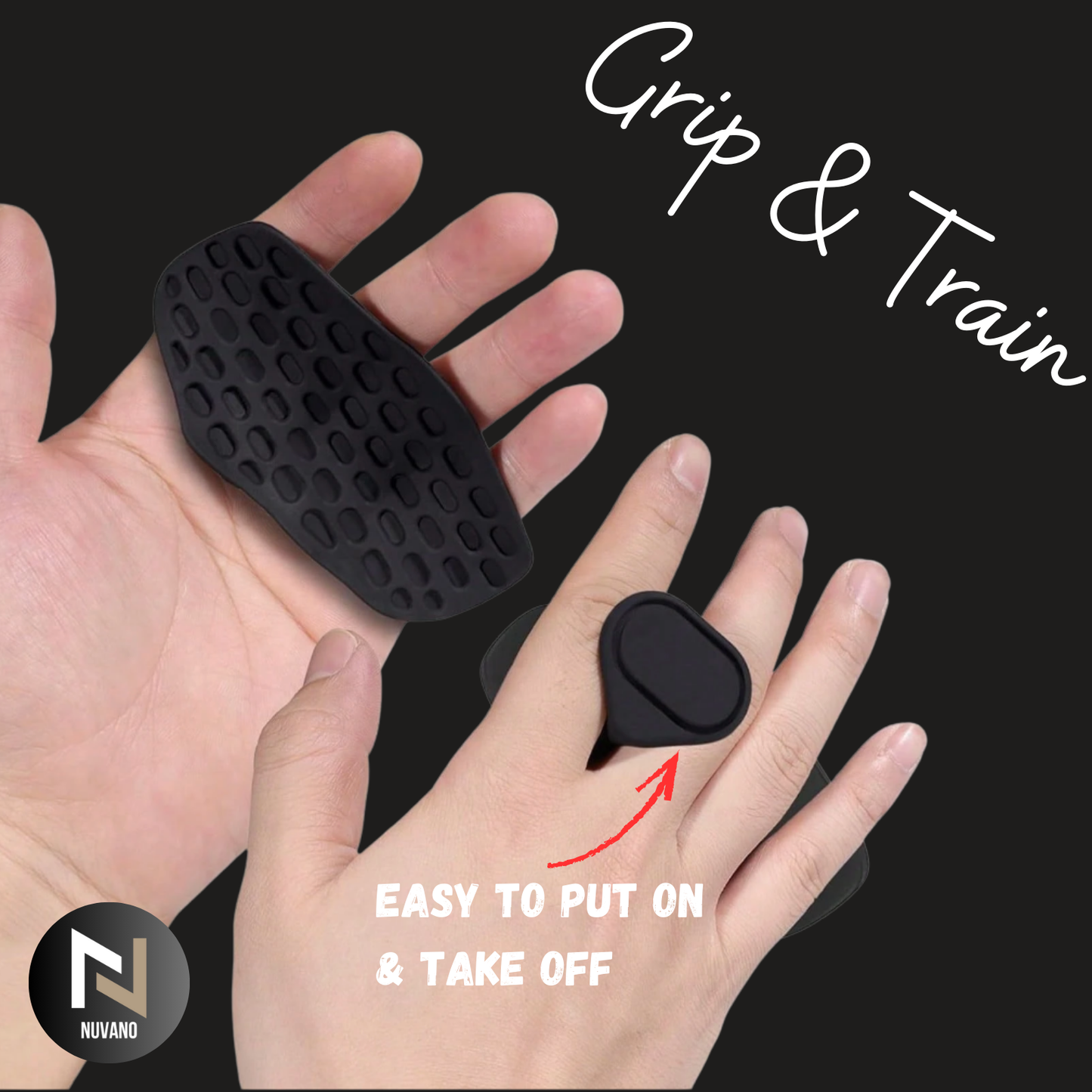 Nuvano Original Anti-Slip Gym Hand Grips (Left & Right Pair)