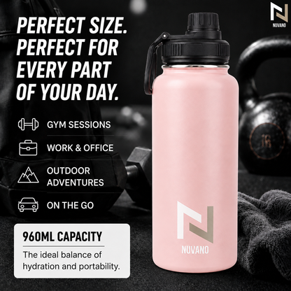 Nuvano Insulated 900ml Stainless Steel Water Bottle