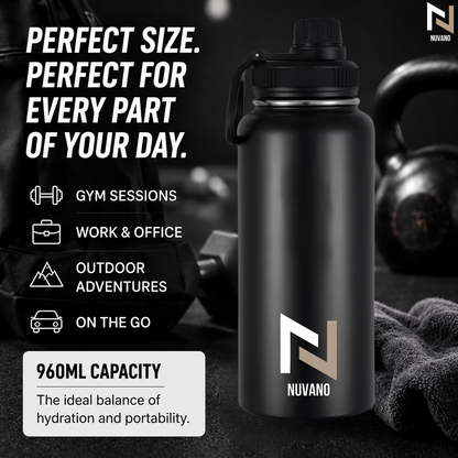 Nuvano Insulated 900ml Stainless Steel Water Bottle