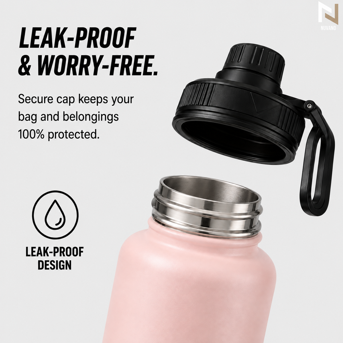 Nuvano Insulated 900ml Stainless Steel Water Bottle