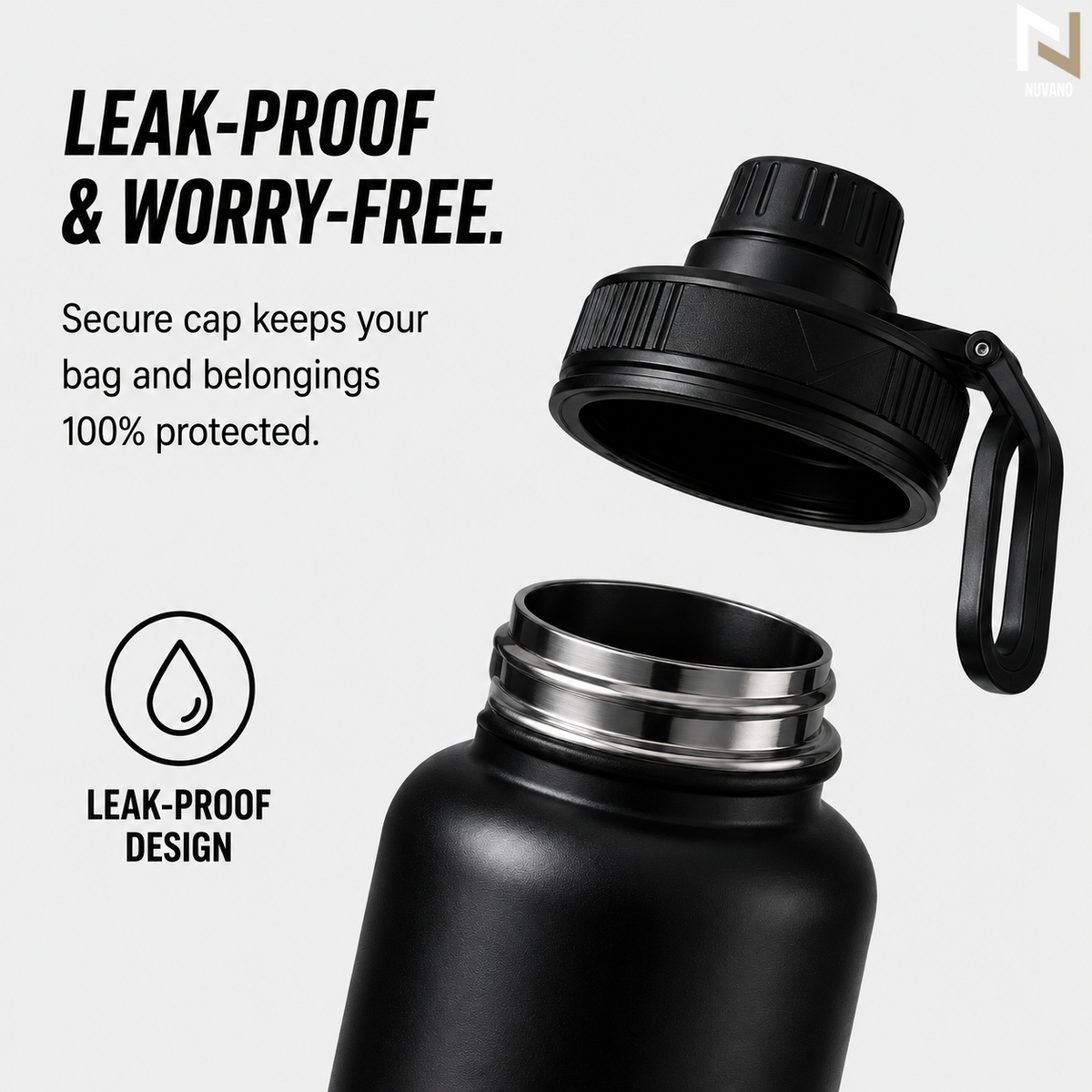 Nuvano Insulated 900ml Stainless Steel Water Bottle