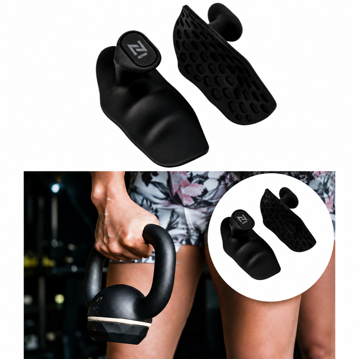 Nuvano Anti-Slip Gym Hand Grips (Left & Right Pair)