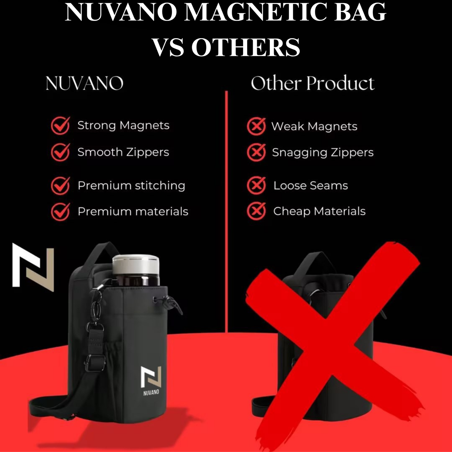 Nuvano Magnetic Gym Bag